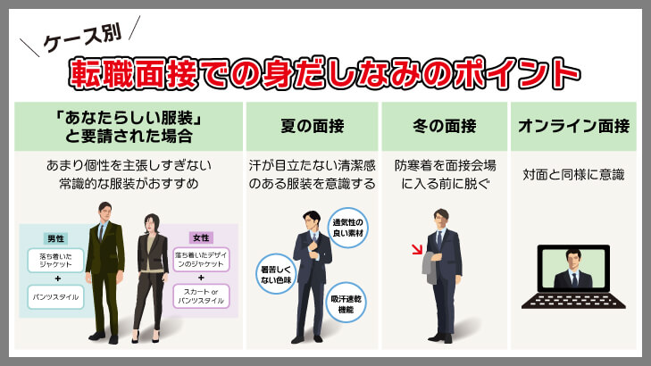 ケース別・転職活動や面接での身だしなみのポイント
