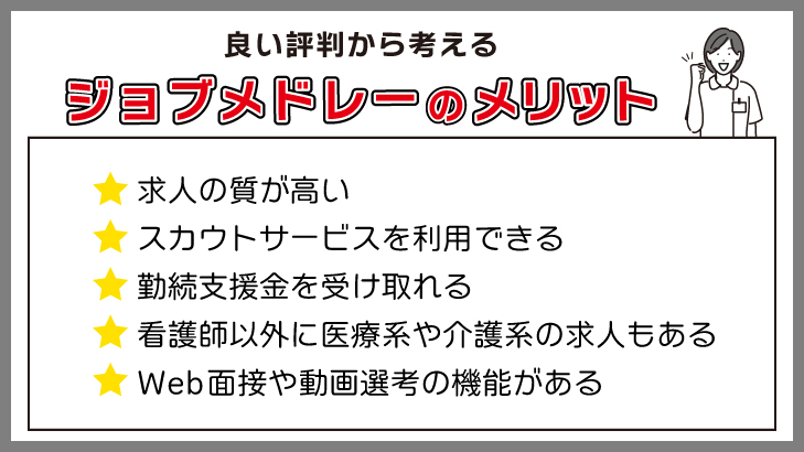 良い評判から考えるジョブメドレーのメリット