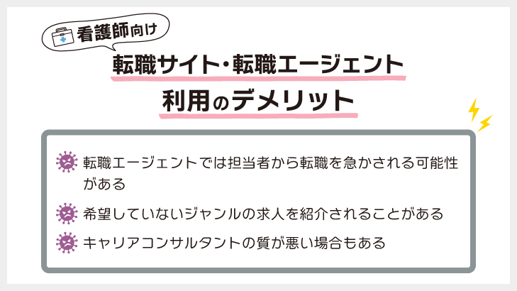 看護師向けの転職サイト・転職エージェントにもいくつかのデメリットがある