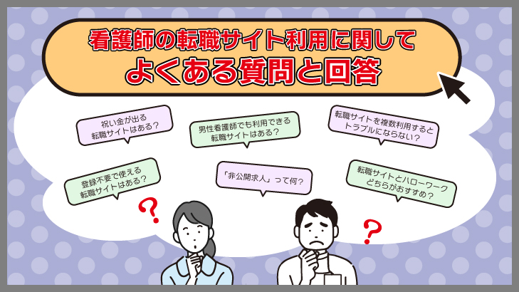 看護師の転職サイト利用に関してよくある質問と回答
