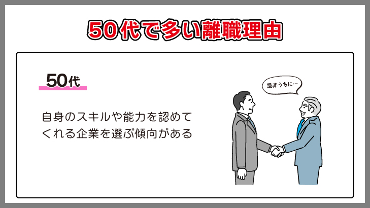 50代は自分の技能・能力を活かせる会社を選ぶ傾向にある