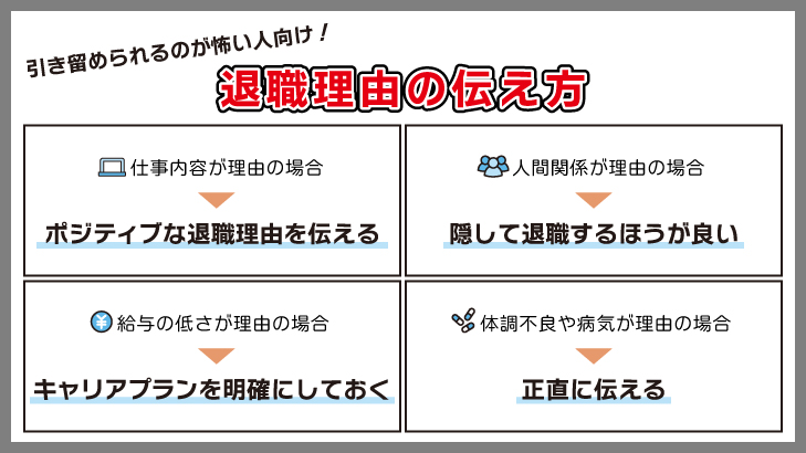 引き留められるのが怖い人向け！退職理由の伝え方