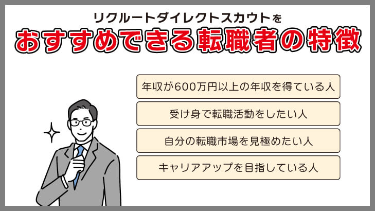 リクルートダイレクトスカウトをおすすめできる転職者の特徴