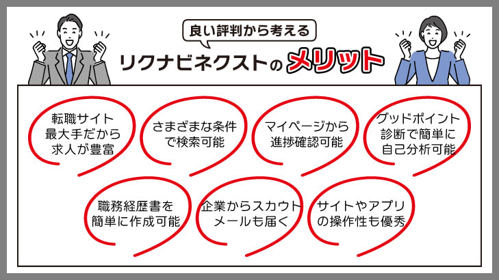 良い評判から考えるリクナビネクストのメリット